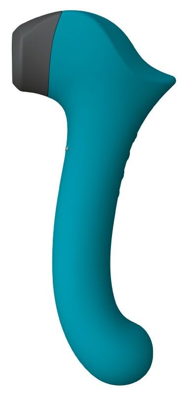 Бирюзовый вакуумный вибростимулятор с нагреваемой ручкой Halo 2 - 22,5 см. Бирюзовый вакуумный вибростимулятор с нагреваемой ручкой Halo 2 - 22,5 см.