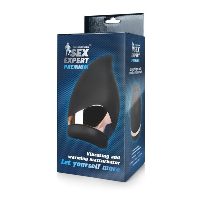 Черный вибромастурбатор Sex Expert Черный вибромастурбатор Sex Expert