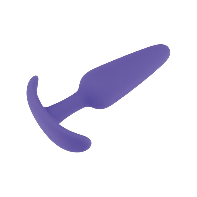 Фиолетовая анальная пробка с ограничителем - 13,5 см. Фиолетовая анальная пробка с ограничителем - 13,5 см.