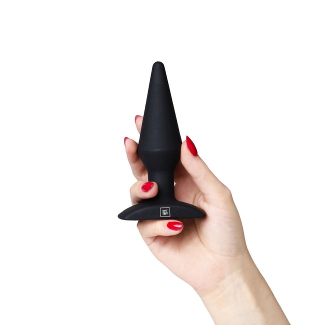Черная анальная вибропробка с пультом ДУ Uranus - 12,8 см. Черная анальная вибропробка с пультом ДУ Uranus - 12,8 см.