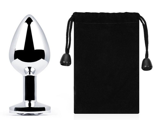 Серебристая анальная пробка с прозрачным стразом - 7,2 см. Серебристая анальная пробка с прозрачным стразом - 7,2 см.