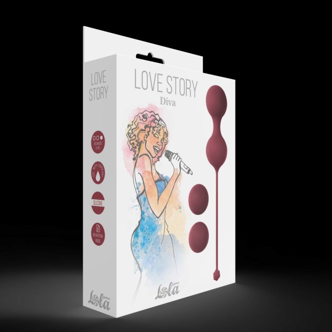 Набор бордовых вагинальных шариков Love Story Diva Набор бордовых вагинальных шариков Love Story Diva