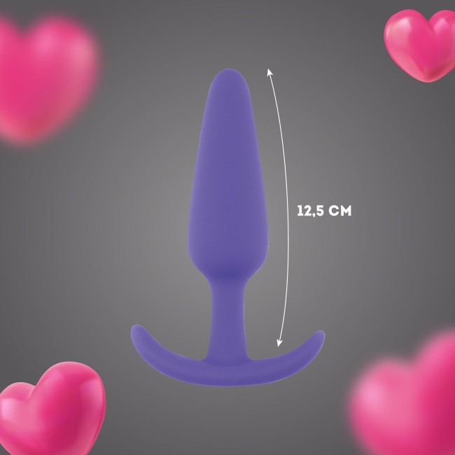 Фиолетовая анальная пробка с ограничителем - 12,5 см. Фиолетовая анальная пробка с ограничителем - 12,5 см.