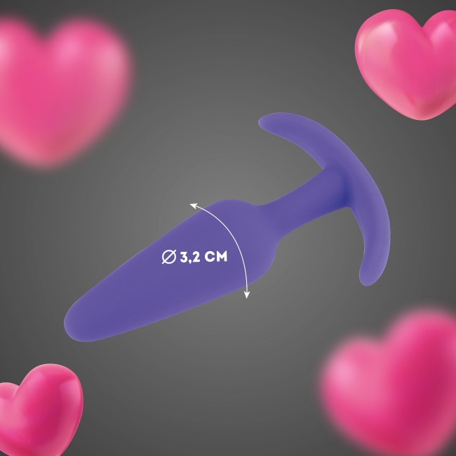 Фиолетовая анальная пробка с ограничителем - 12,5 см. Фиолетовая анальная пробка с ограничителем - 12,5 см.