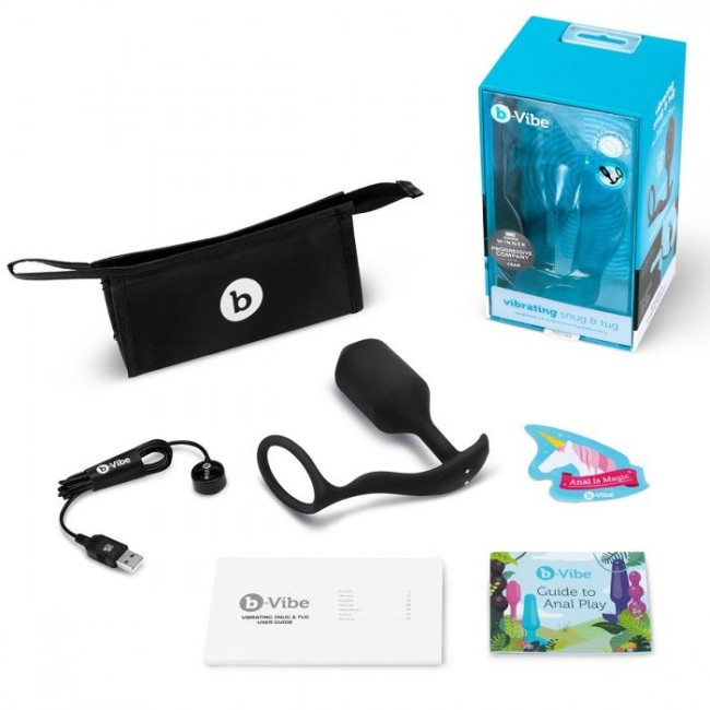 Черная анальная вибропробка с эрекционным кольцом Vibrating Snug Tug XL Черная анальная вибропробка с эрекционным кольцом Vibrating Snug Tug XL