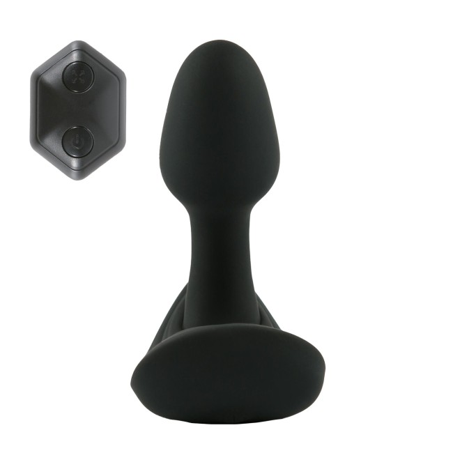 Черная вибропробка с функцией расширения и пультом ДУ Himeros Черная вибропробка с функцией расширения и пультом ДУ Himeros