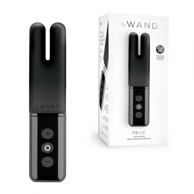 Чёрный двухмоторный мини-вибратор Le Wand Deux Чёрный двухмоторный мини-вибратор Le Wand Deux
