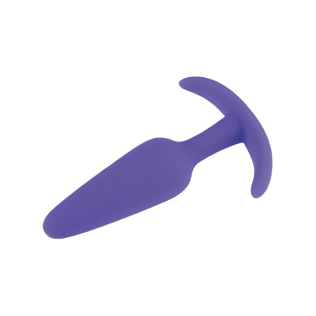 Фиолетовая анальная пробка с ограничителем - 10 см. Фиолетовая анальная пробка с ограничителем - 10 см.