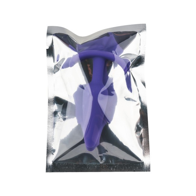 Фиолетовая анальная пробка с ограничителем - 10 см. Фиолетовая анальная пробка с ограничителем - 10 см.