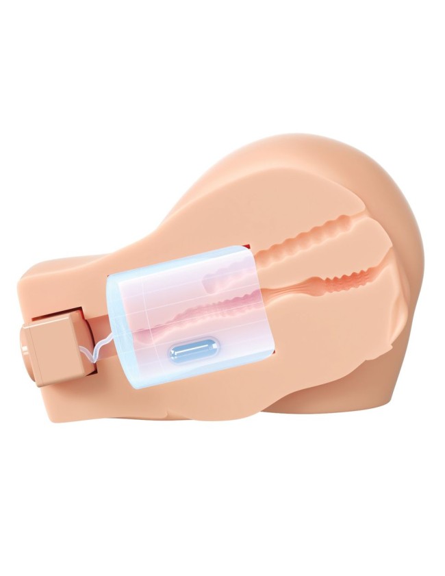 Телесный мастурбатор-полуторс с вибрацией и эффектом всасывания Back That Ass Up Телесный мастурбатор-полуторс с вибрацией и эффектом всасывания Back That Ass Up