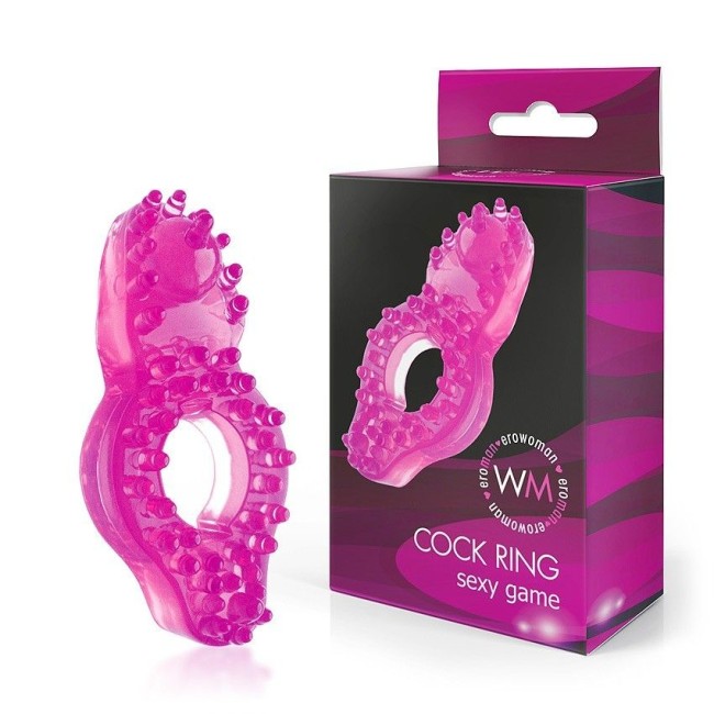 Розовое эрекционное кольцо с бугорками Розовое эрекционное кольцо с бугорками