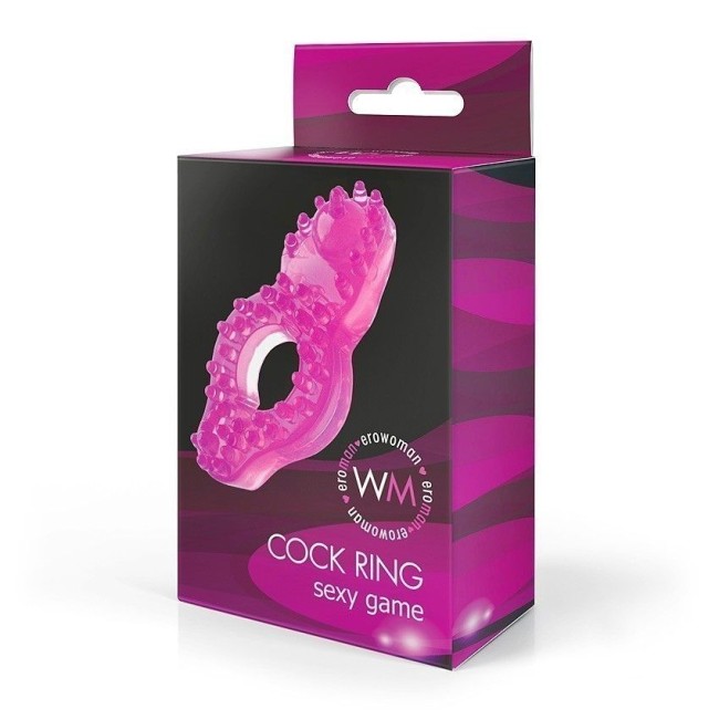 Розовое эрекционное кольцо с бугорками Розовое эрекционное кольцо с бугорками