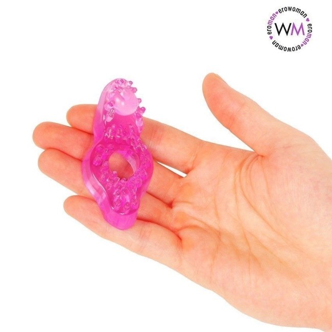 Розовое эрекционное кольцо с бугорками Розовое эрекционное кольцо с бугорками