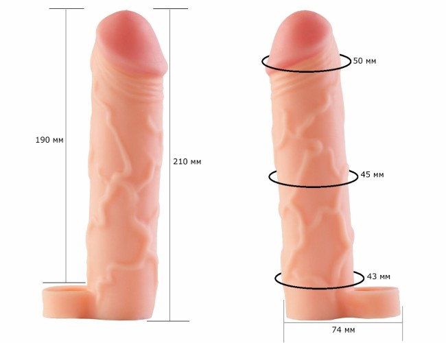 Фаллоудлинитель с кольцом COCK size XL - 21 см. Фаллоудлинитель с кольцом COCK size XL - 21 см.