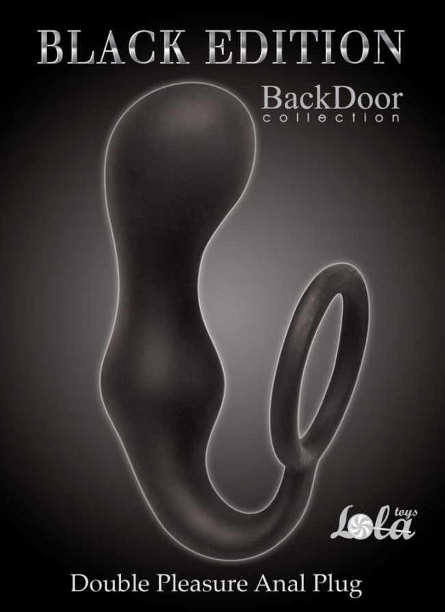 Чёрное эрекционное кольцо с анальной пробкой Double Pleasure Anal Plug Чёрное эрекционное кольцо с анальной пробкой Double Pleasure Anal Plug