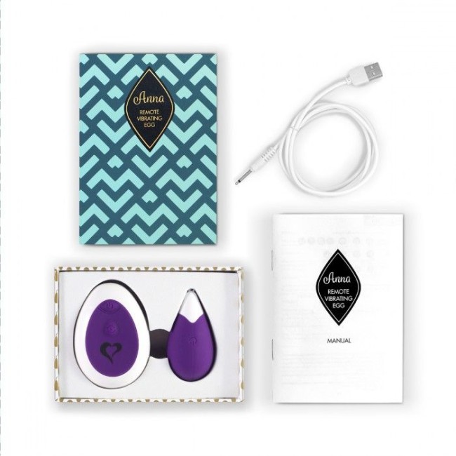 Фиолетовое виброяйцо на радиоуправлении Anna Vibrating Egg Remote Фиолетовое виброяйцо на радиоуправлении Anna Vibrating Egg Remote