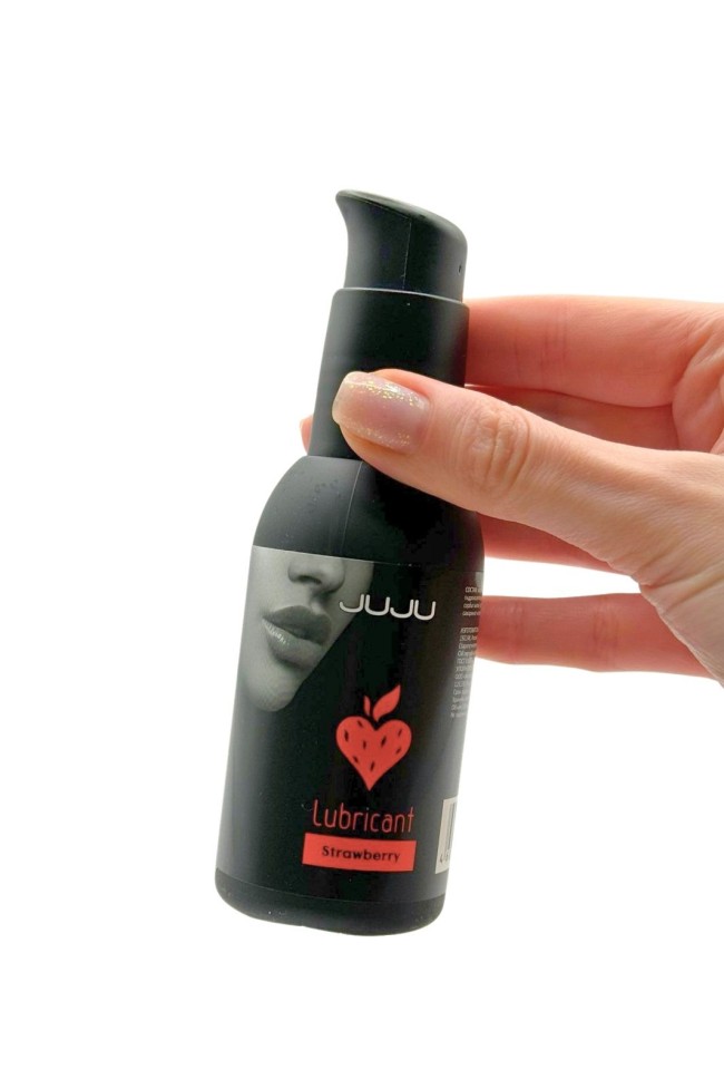 Съедобный лубрикант JUJU Strawberry с ароматом клубники - 100 мл. Съедобный лубрикант JUJU Strawberry с ароматом клубники - 100 мл.
