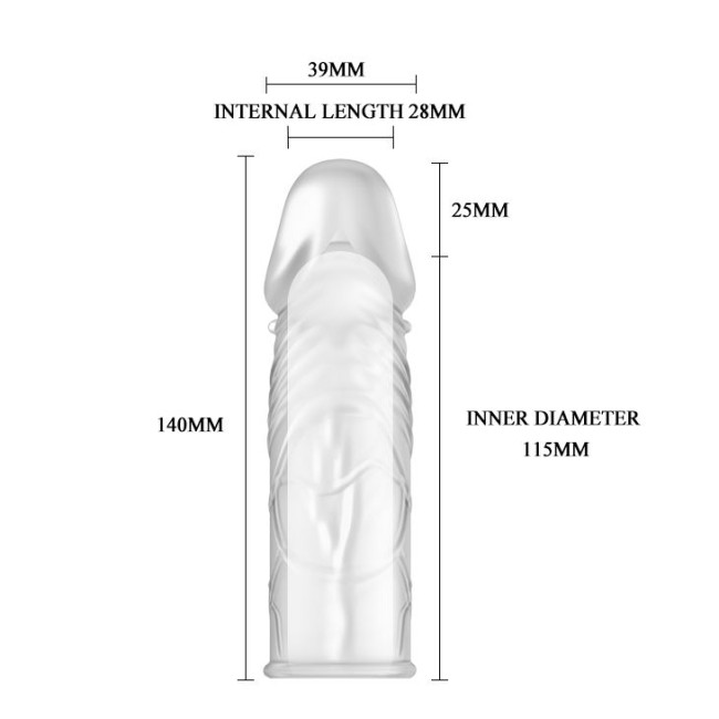 Прозрачная насадка с закрытой головкой - 14 см. Прозрачная насадка с закрытой головкой - 14 см.