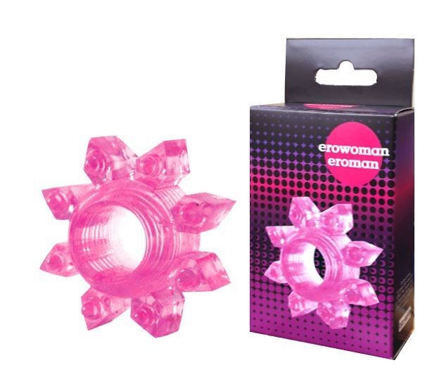 Розовое эрекционное кольцо Cockring star Розовое эрекционное кольцо Cockring star