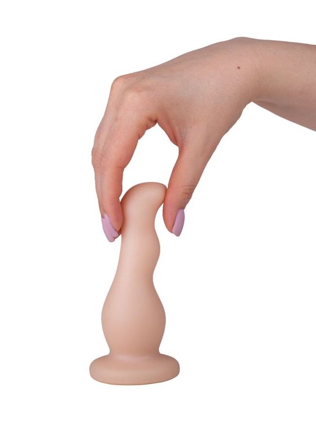 Телесный стимулятор простаты с изгибами - 13,5 см. Телесный стимулятор простаты с изгибами - 13,5 см.