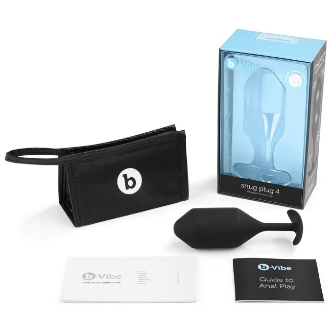 Чёрная пробка для ношения B-vibe Snug Plug 4 - 14 см. Чёрная пробка для ношения B-vibe Snug Plug 4 - 14 см.