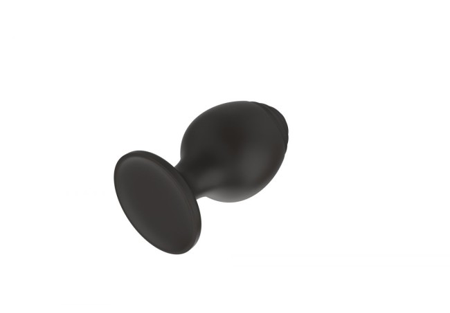 Черная малая силиконовая анальная пробка с ребрышками на кончике Черная малая силиконовая анальная пробка с ребрышками на кончике