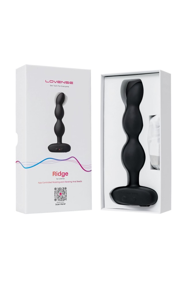 Черный анальный стимулятор с вибрацией и вращением Ridge - 17,2 см. Черный анальный стимулятор с вибрацией и вращением Ridge - 17,2 см.