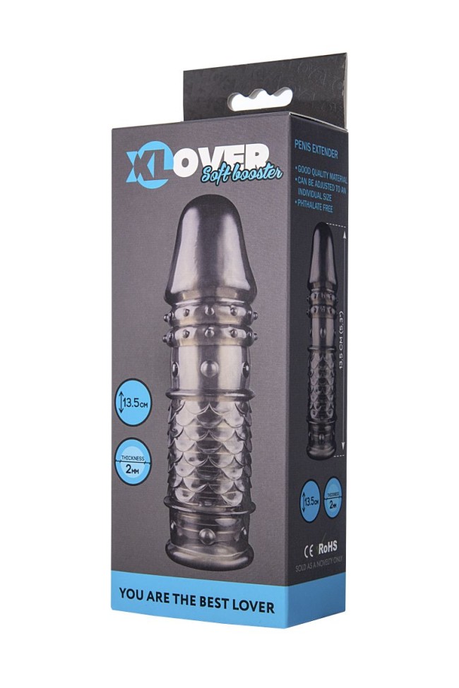 Дымчатая закрытая насадка ToyFa XLover с чешуйками и пупырышками - 13,5 см. Дымчатая закрытая насадка ToyFa XLover с чешуйками и пупырышками - 13,5 см.