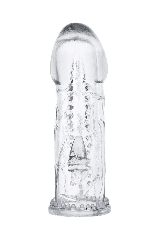 Прозрачная насадка на пенис с шипиками и коготком - 13,5 см. Прозрачная насадка на пенис с шипиками и коготком - 13,5 см.