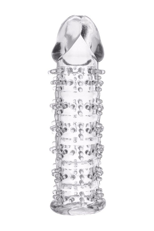 Гелевая прозрачная насадка с шипами - 12 см. Гелевая прозрачная насадка с шипами - 12 см.