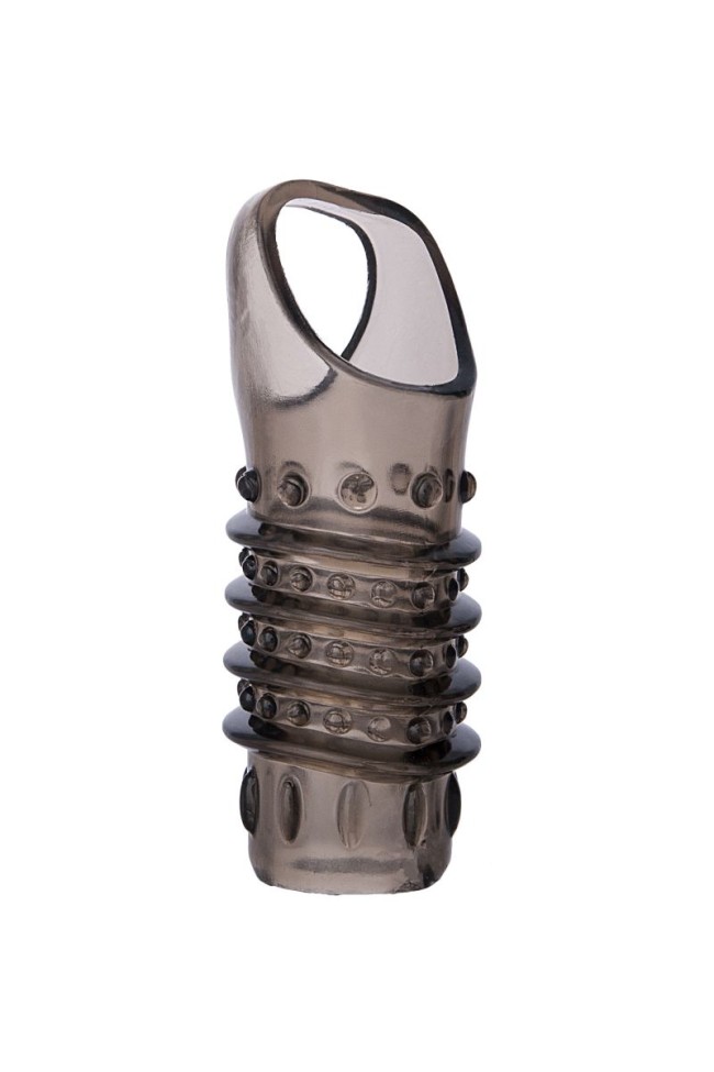 Открытая дымчатая насадка с точками и рёбрами ToyFa XLover - 11,5 см. Открытая дымчатая насадка с точками и рёбрами ToyFa XLover - 11,5 см.