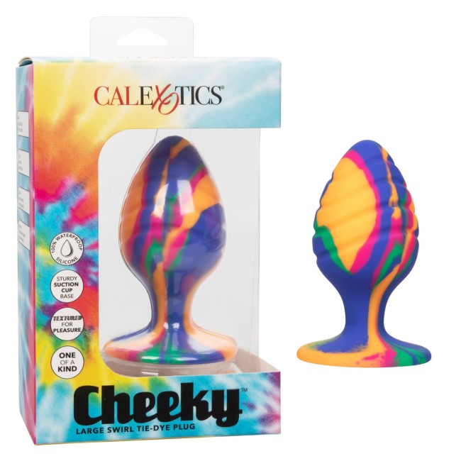 Яркая анальная пробка Cheeky Large Swirl Tie-Dye Plug - 9 см. Яркая анальная пробка Cheeky Large Swirl Tie-Dye Plug - 9 см.