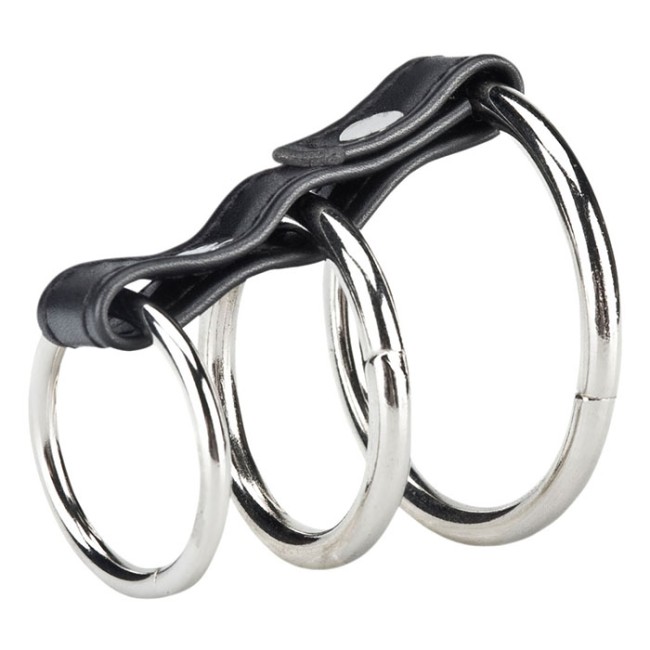 Хомут на пенис из трех металлических колец 3 RING GATES OF HELL Хомут на пенис из трех металлических колец 3 RING GATES OF HELL