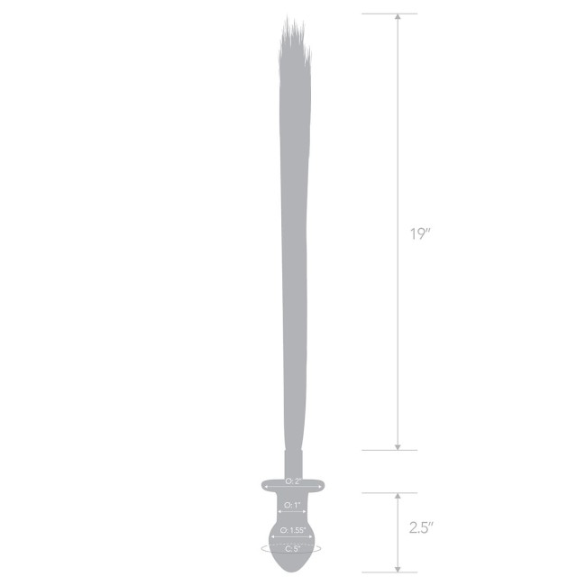 Стеклянная анальная пробка с черным конским хвостом Стеклянная анальная пробка с черным конским хвостом