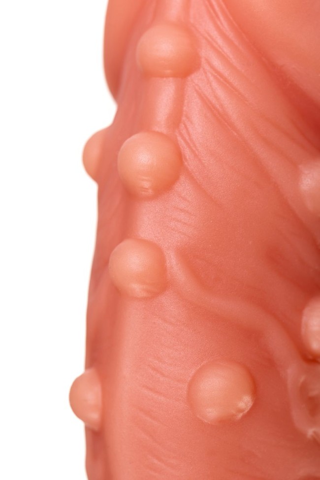 Реалистичная удлиняющая насадка с дополнительной стимуляцией - 16,5 см. Реалистичная удлиняющая насадка с дополнительной стимуляцией - 16,5 см.