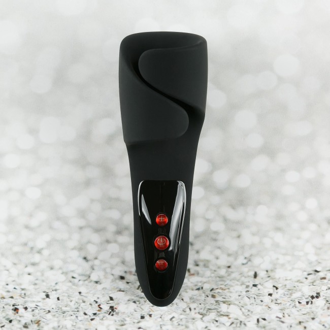 Черный вибромастурбатор с пульсацией Apollo Черный вибромастурбатор с пульсацией Apollo