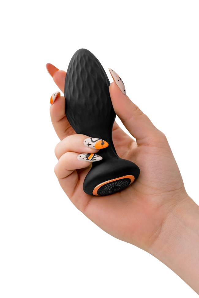 Черная анальная вибровтулка Tucana с ротацией и управлением через приложение - 12 см. Черная анальная вибровтулка Tucana с ротацией и управлением через приложение - 12 см.