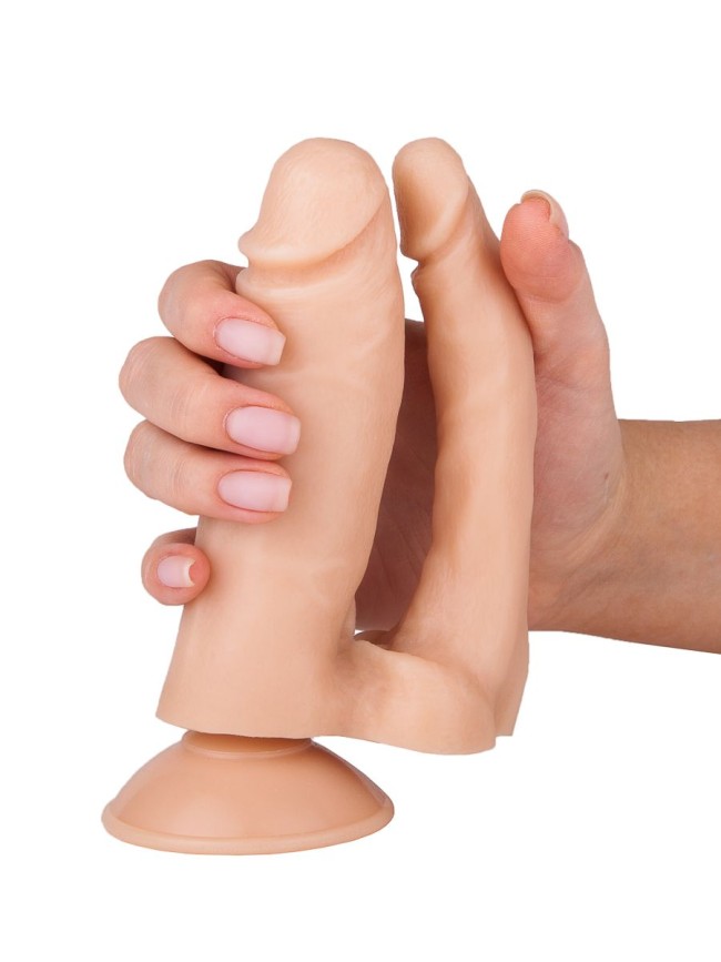 Двойной фаллоимитатор на присоске №8 - 13,5 см. Двойной фаллоимитатор на присоске №8 - 13,5 см.