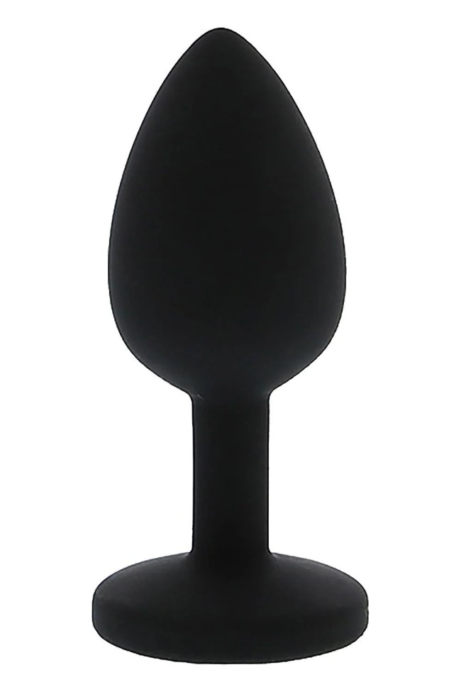 Черная гладкая анальная пробка с розовым кристаллом Silicone Diamond Plug - 7 см. Черная гладкая анальная пробка с розовым кристаллом Silicone Diamond Plug - 7 см.