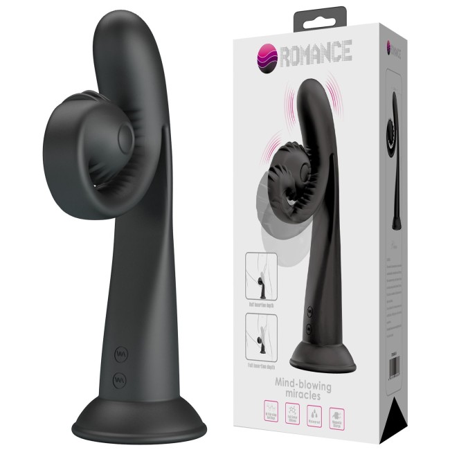 Черный вибратор на присоске с закрученным клиторальным отростком - 20 см. Черный вибратор на присоске с закрученным клиторальным отростком - 20 см.