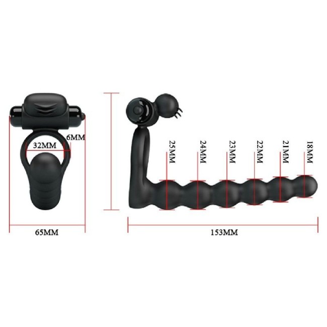 Черная насадка для двойной стимуляции Hercules Penis Sheath III - 15,3 см. Черная насадка для двойной стимуляции Hercules Penis Sheath III - 15,3 см.