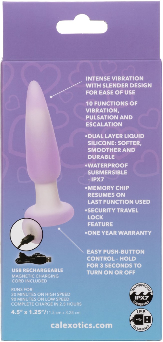 Сиреневая анальная пробка Slender Probe с вибрацией - 11,5 см. Сиреневая анальная пробка Slender Probe с вибрацией - 11,5 см.