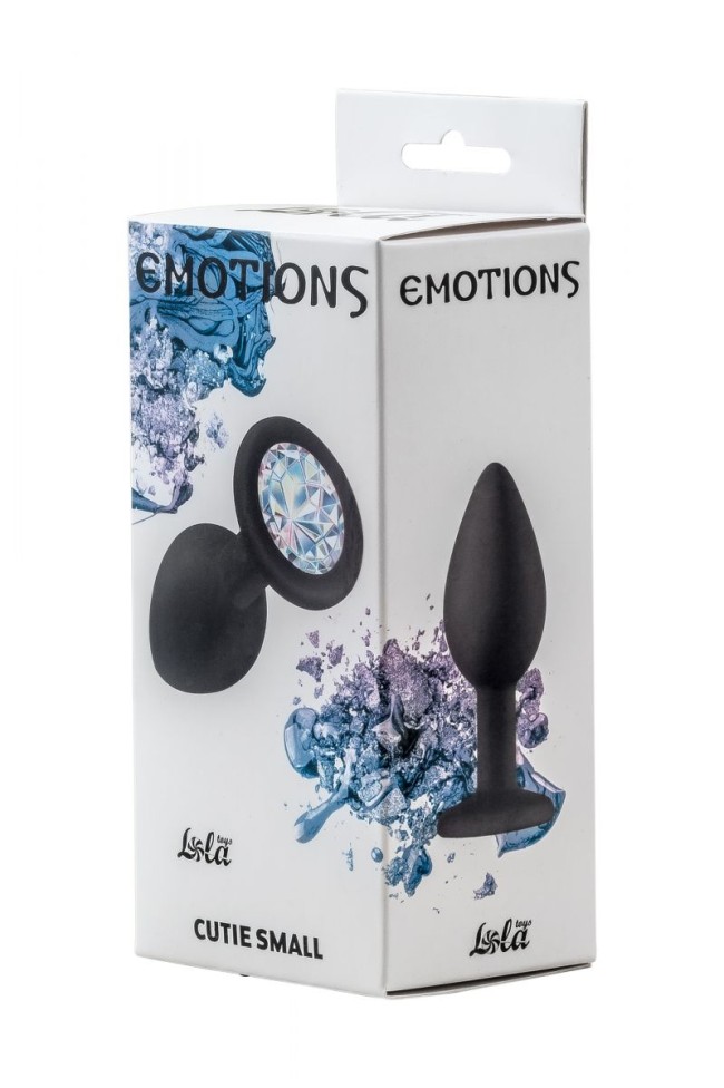 Чёрная анальная пробка Emotions Cutie Small с прозрачным кристаллом - 7,5 см. Чёрная анальная пробка Emotions Cutie Small с прозрачным кристаллом - 7,5 см.