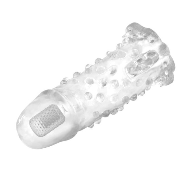 Утолщающая насадка с пупырышками, усиками и вибропулькой - 13,5 см. Утолщающая насадка с пупырышками, усиками и вибропулькой - 13,5 см.