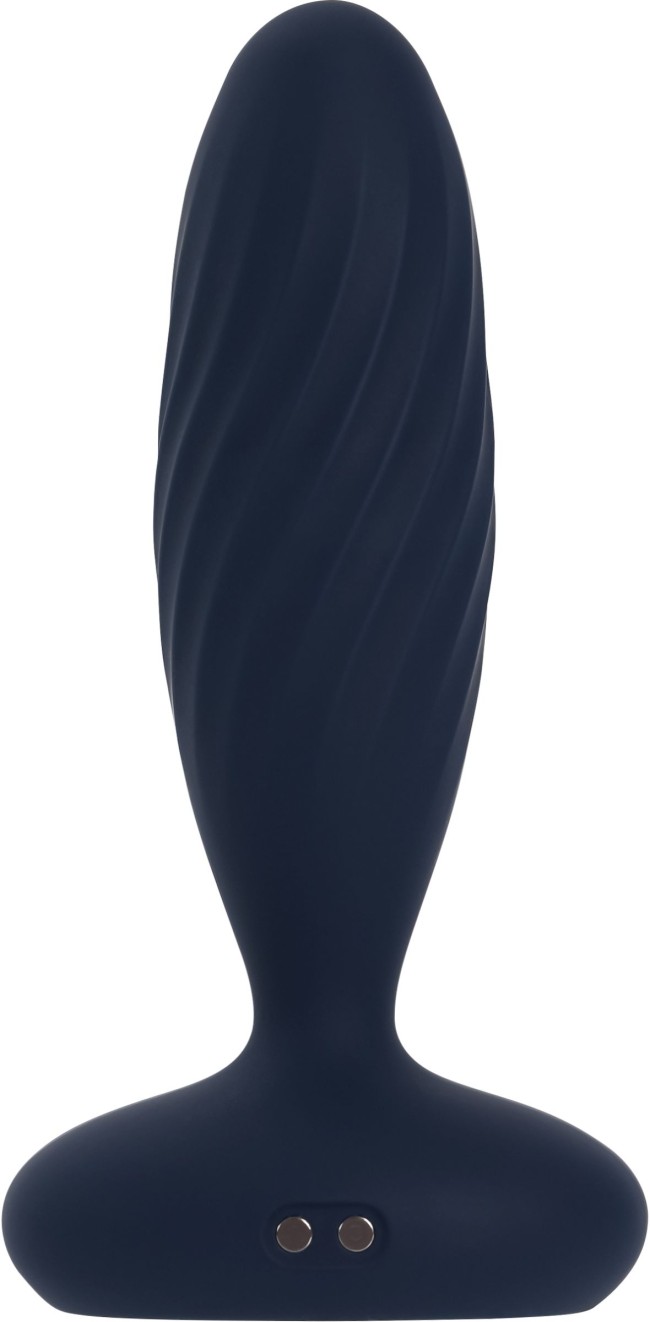 Темно-синяя анальная вибропробка Jordan с поступательными движениями - 12 см. Темно-синяя анальная вибропробка Jordan с поступательными движениями - 12 см.