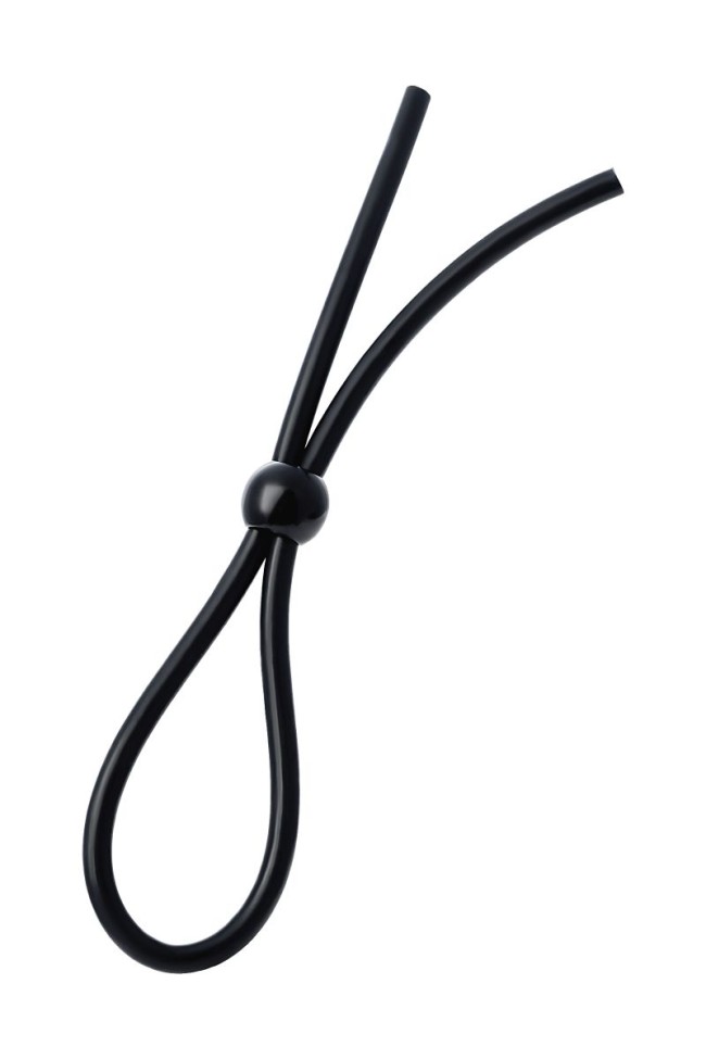 Черное лассо на пенис с одной бусиной Черное лассо на пенис с одной бусиной