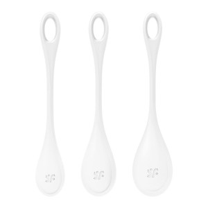 Набор из 3 белых вагинальных шариков Yoni Power 1