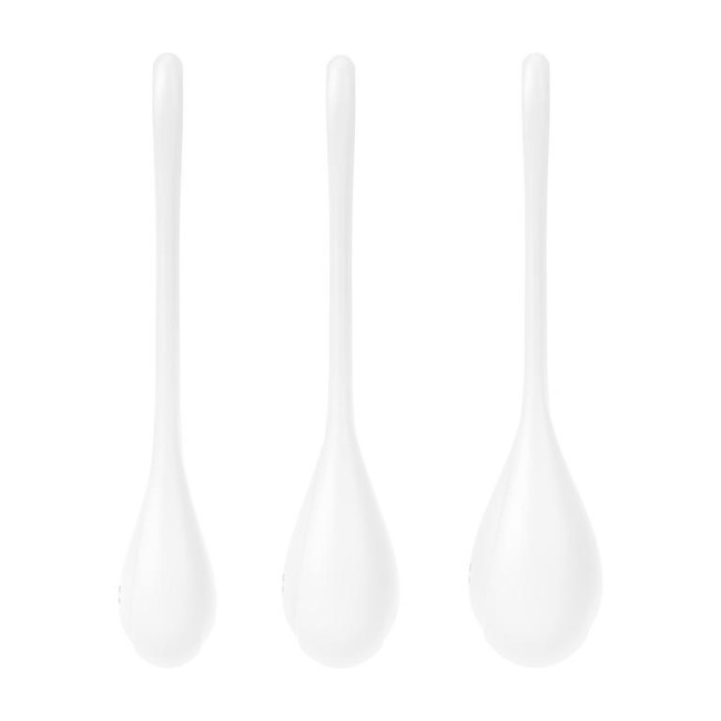 Набор из 3 белых вагинальных шариков Yoni Power 1 Набор из 3 белых вагинальных шариков Yoni Power 1