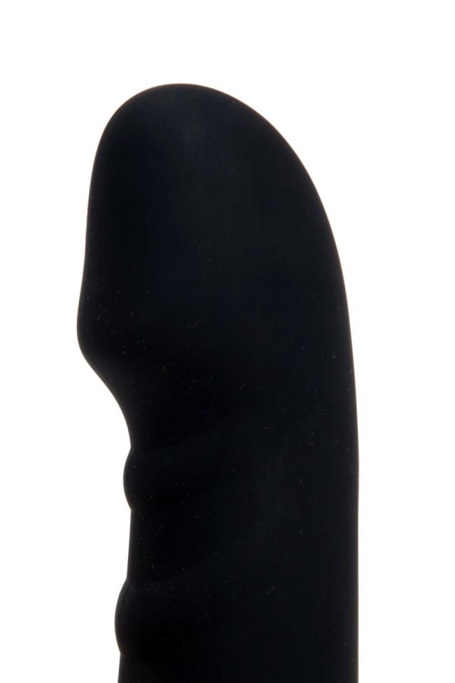 Черный силиконовый вибратор для точки G - 17 см. Черный силиконовый вибратор для точки G - 17 см.