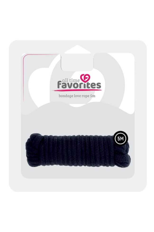 Чёрная веревка для связывания Love Rope - 5 м.